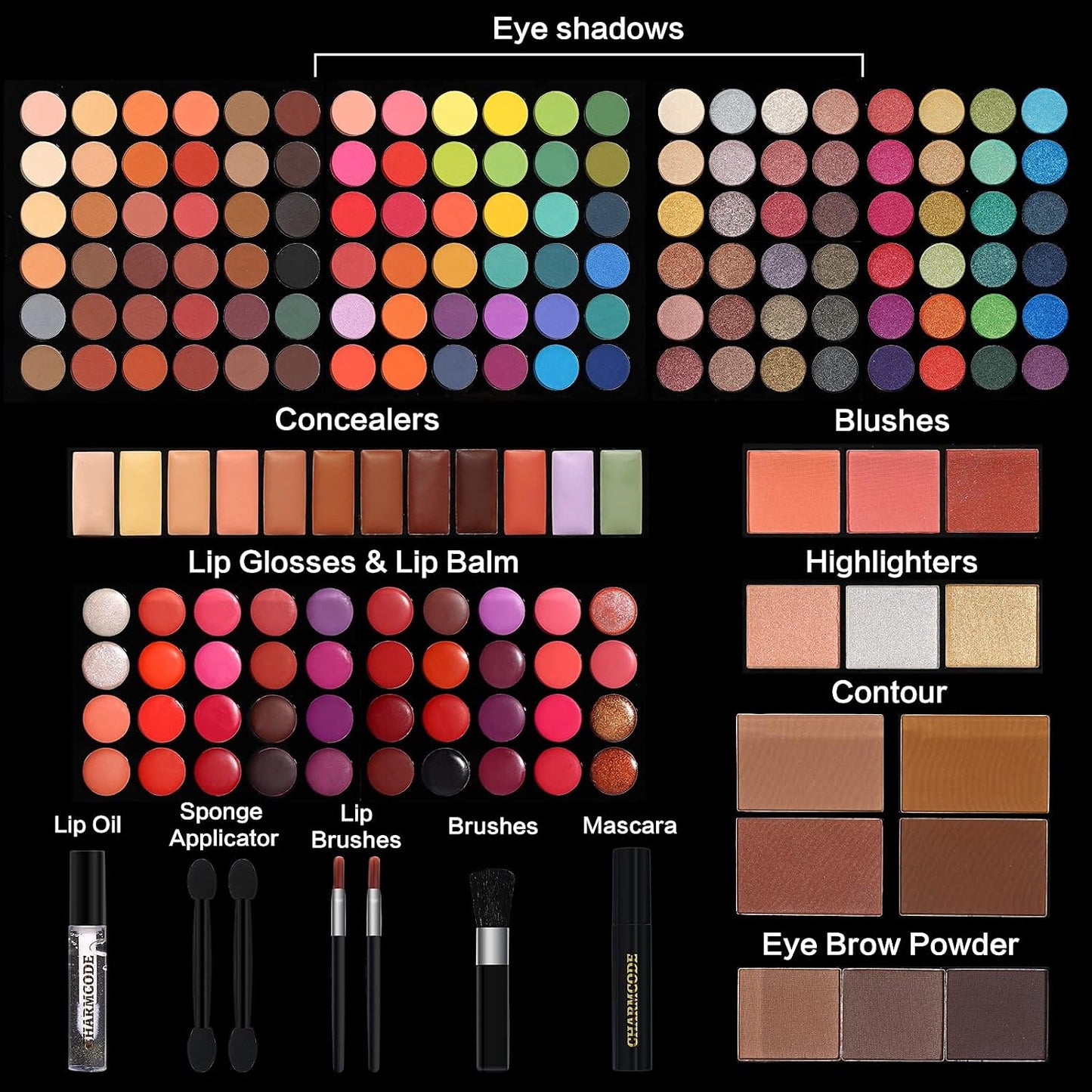 BeautyUnseen 186 Color All in One Makeup Kit, Complete Beauty Makeup Set