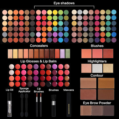 BeautyUnseen 186 Color All in One Makeup Kit, Complete Beauty Makeup Set