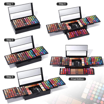 BeautyUnseen 186 Color All in One Makeup Kit, Complete Beauty Makeup Set